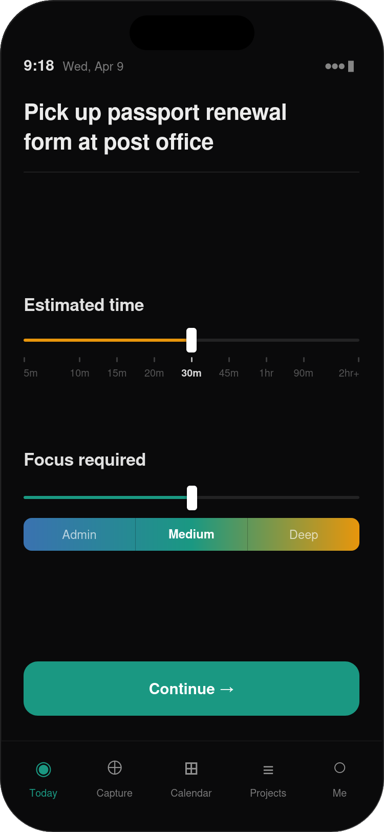 Path A Screen 1 — Estimated time and focus required